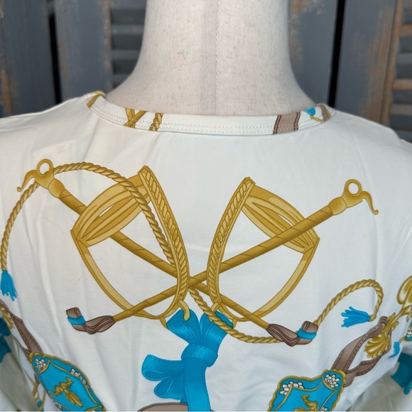 J. McLaughlin Signature 3/4 Sleeve Tee Equestrian Sz M NWT - Picture 14 of 16